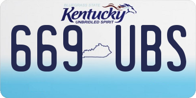 KY license plate 669UBS