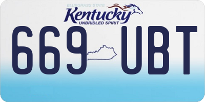 KY license plate 669UBT