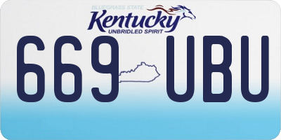 KY license plate 669UBU