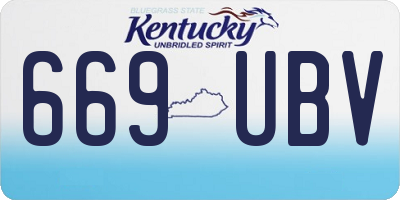 KY license plate 669UBV