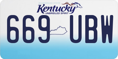 KY license plate 669UBW
