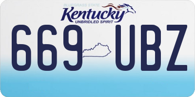 KY license plate 669UBZ