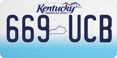 KY license plate 669UCB