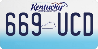 KY license plate 669UCD