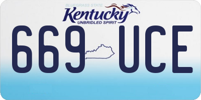 KY license plate 669UCE