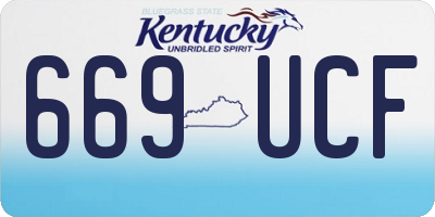 KY license plate 669UCF