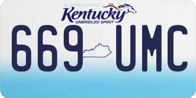 KY license plate 669UMC