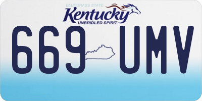 KY license plate 669UMV