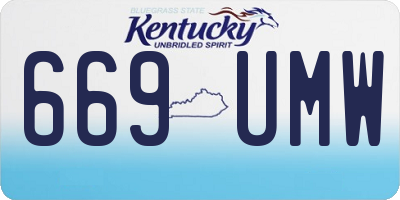 KY license plate 669UMW