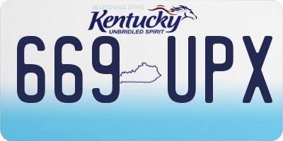 KY license plate 669UPX