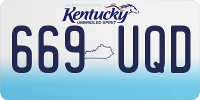 KY license plate 669UQD