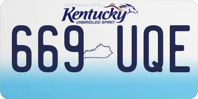 KY license plate 669UQE