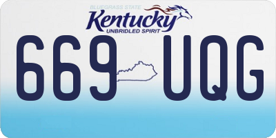 KY license plate 669UQG