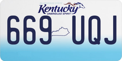 KY license plate 669UQJ