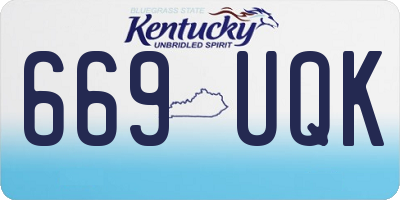 KY license plate 669UQK
