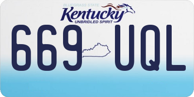 KY license plate 669UQL