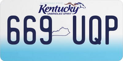 KY license plate 669UQP