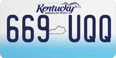 KY license plate 669UQQ