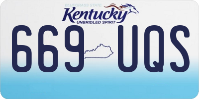 KY license plate 669UQS