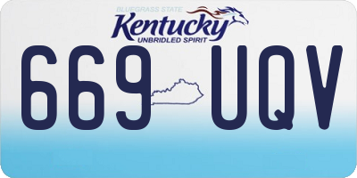 KY license plate 669UQV