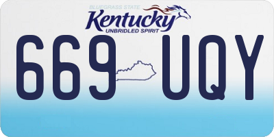 KY license plate 669UQY
