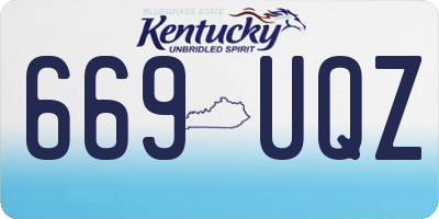 KY license plate 669UQZ