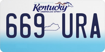 KY license plate 669URA