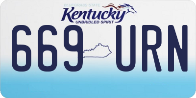 KY license plate 669URN