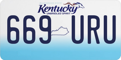 KY license plate 669URU