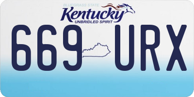 KY license plate 669URX