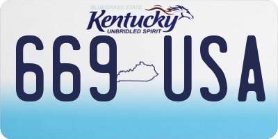 KY license plate 669USA