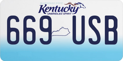 KY license plate 669USB