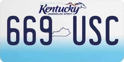 KY license plate 669USC