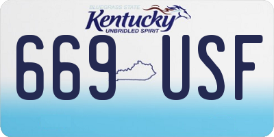 KY license plate 669USF