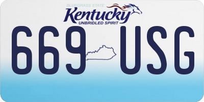 KY license plate 669USG