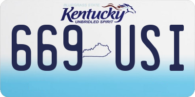 KY license plate 669USI