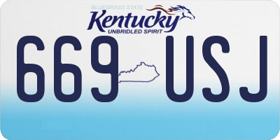 KY license plate 669USJ