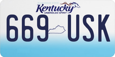 KY license plate 669USK