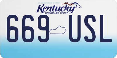 KY license plate 669USL