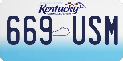 KY license plate 669USM