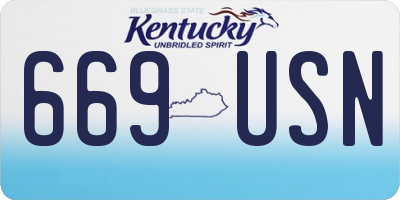 KY license plate 669USN