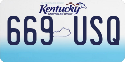 KY license plate 669USQ