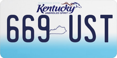 KY license plate 669UST