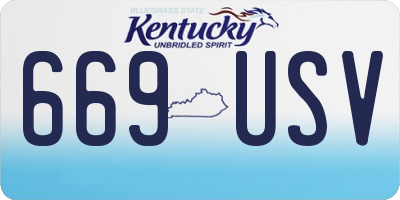KY license plate 669USV