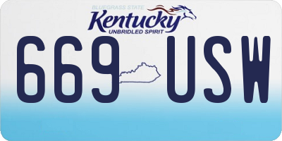 KY license plate 669USW