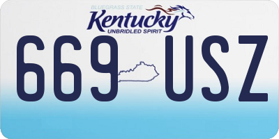 KY license plate 669USZ