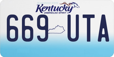 KY license plate 669UTA
