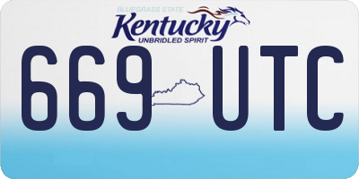 KY license plate 669UTC