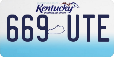 KY license plate 669UTE