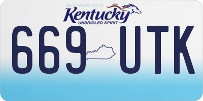 KY license plate 669UTK